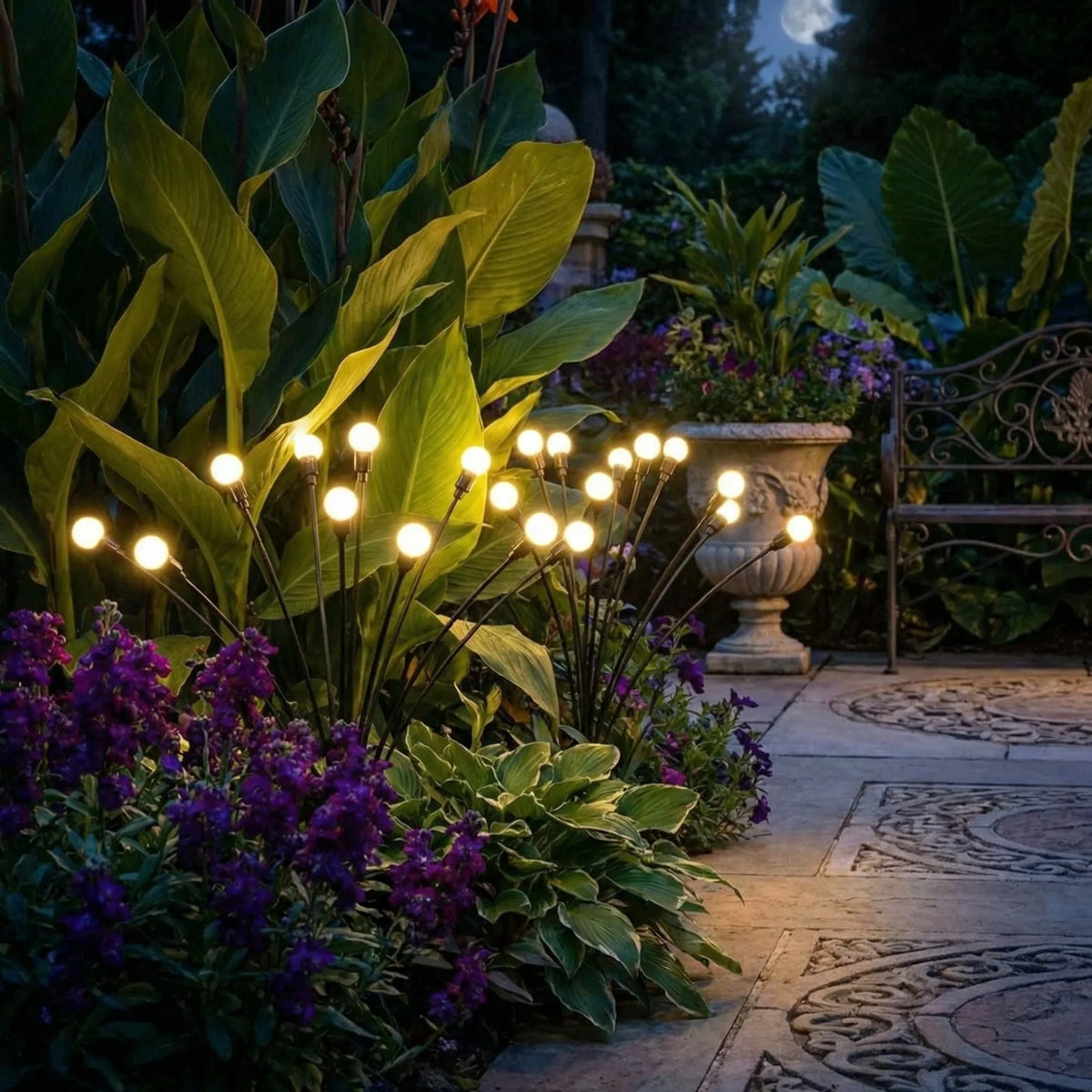 Solar Garden Lights Swaying Motion Warm LED Weather-Resistant