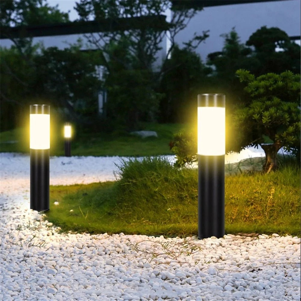 Solar Garden Path Light Dusk-to-Dawn Stainless Steel & Glass