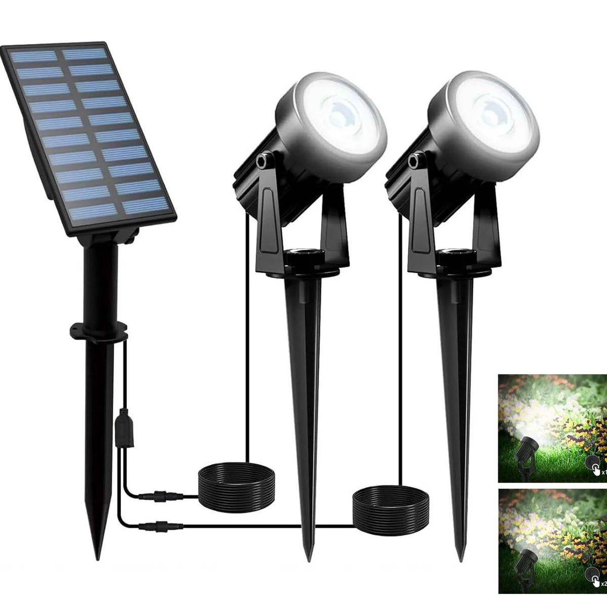 Solar Garden Spotlight Warm & Cool White IP65 Weatherproof