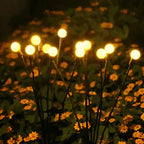 Solar Garden Stakes Firefly-Style Flicker Weatherproof 8-Hour Runtime
