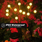 Solar Garden Stakes Firefly-Style Flicker Weatherproof 8-Hour Runtime