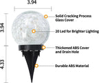 Solar Globe Lights Cracked Glass 600mAh Dusk-to-Dawn Sensor