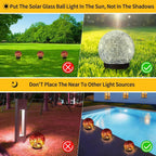 Solar Globe Lights Cracked Glass 600mAh Dusk-to-Dawn Sensor