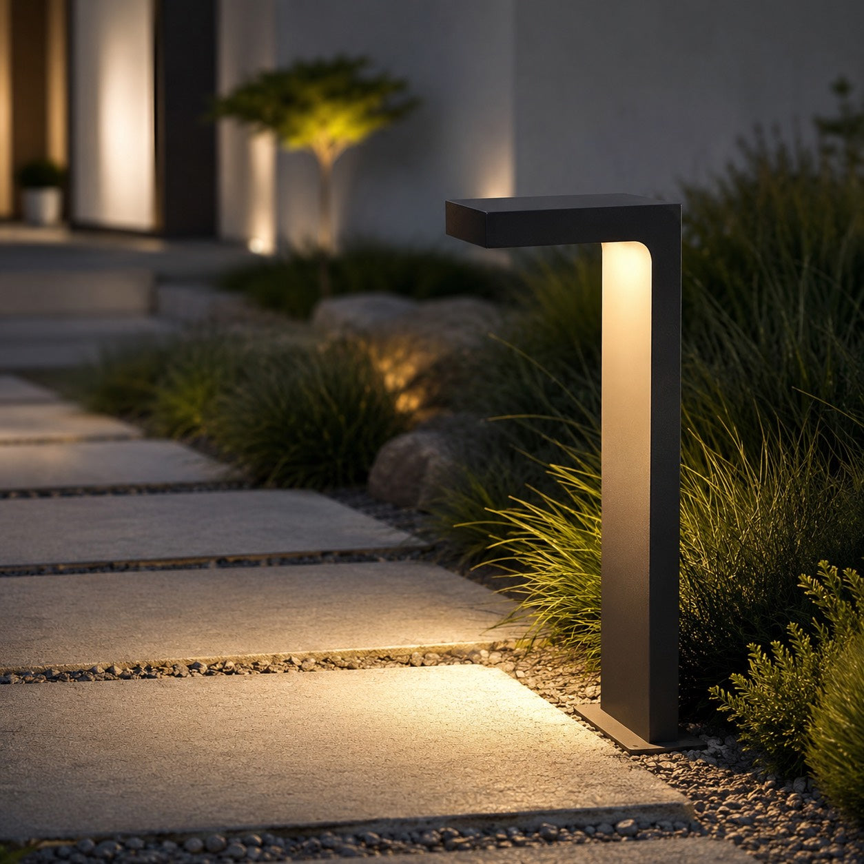 Solar & Hardwired Adjustable L-Shaped Path Light (IP65 Waterproof)