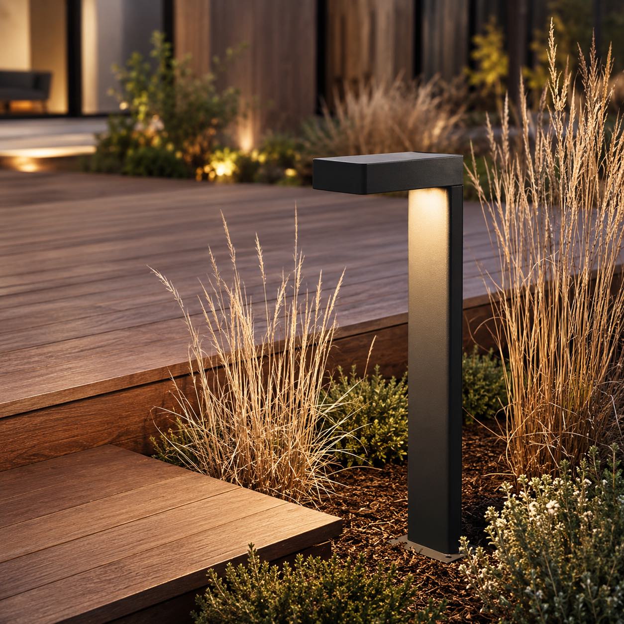 Solar & Hardwired Adjustable L-Shaped Path Light (IP65 Waterproof)