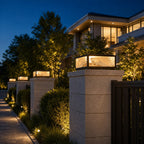 Solar & Hardwired Die-Cast Aluminum Modern Square Pillar Light