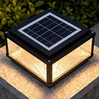 Solar & Hardwired Die-Cast Aluminum Modern Square Pillar Light