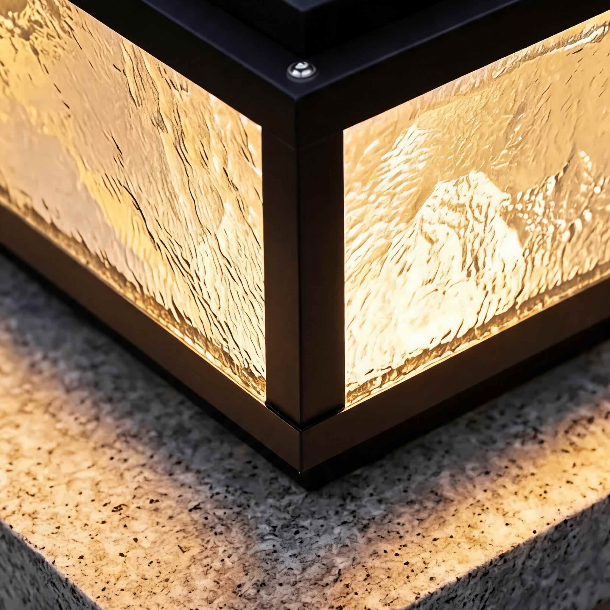 Solar & Hardwired Die-Cast Aluminum Modern Square Pillar Light