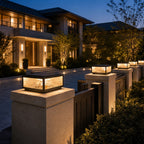 Solar & Hardwired Die-Cast Aluminum Modern Square Pillar Light