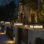 Solar & Hardwired Die-Cast Aluminum Modern Square Pillar Light