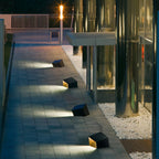 Solar & Hardwired Stainless Steel Cube Path Light