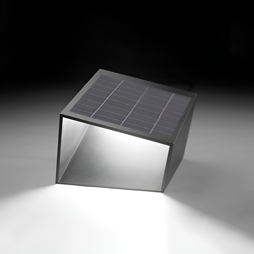 Solar & Hardwired Stainless Steel Cube Path Light