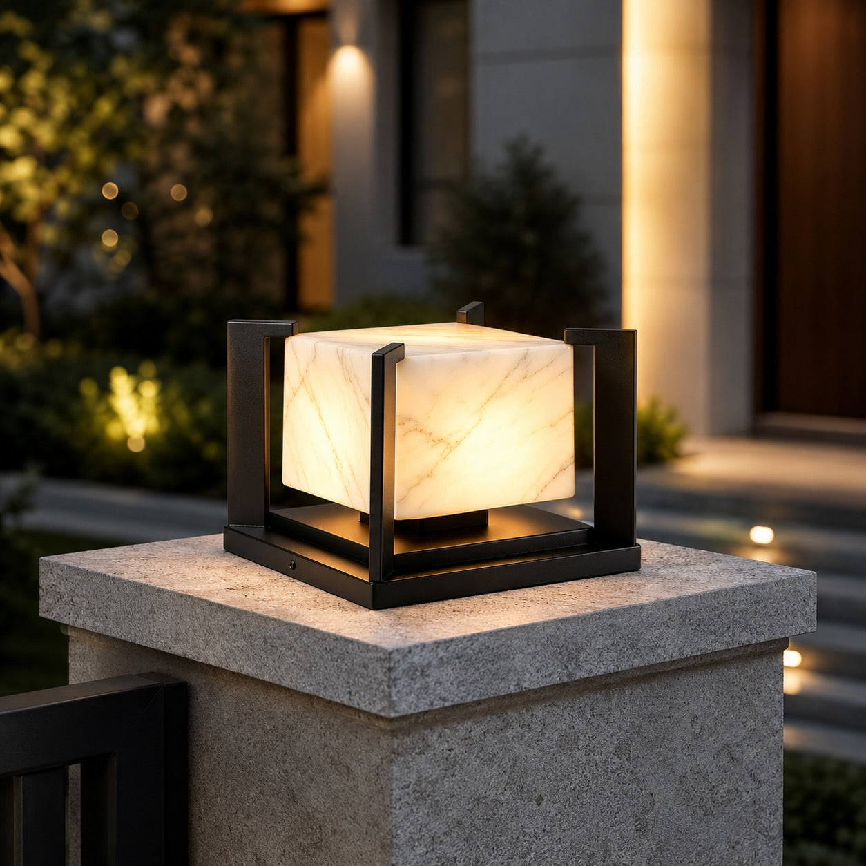 Solar & Hardwired Stainless Steel Pillar Light
