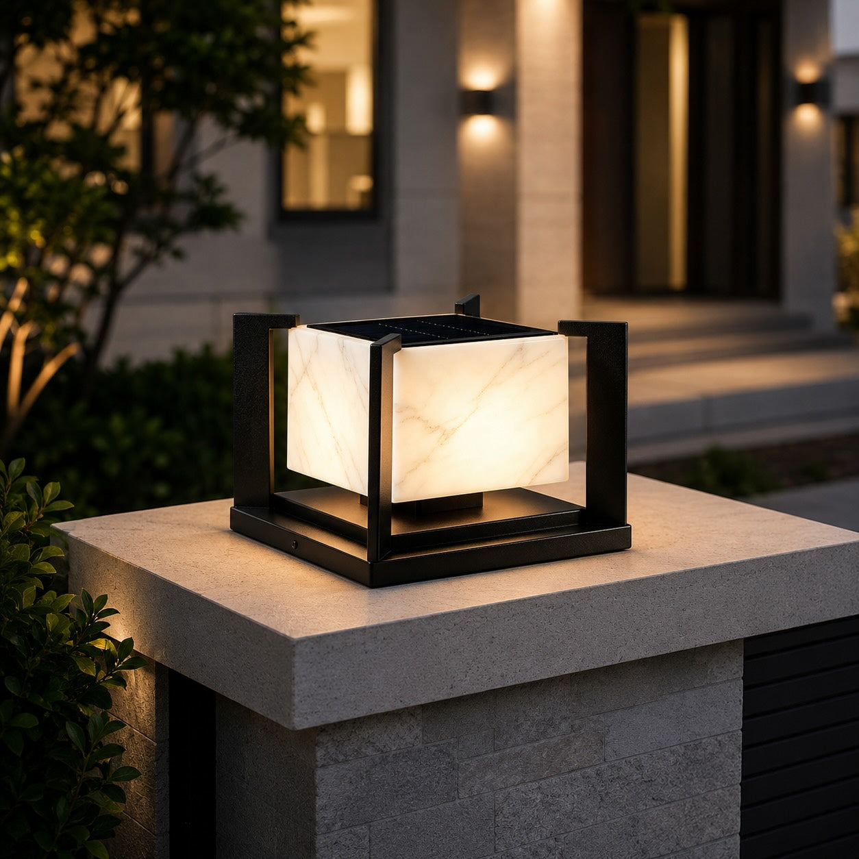 Solar & Hardwired Stainless Steel Pillar Light