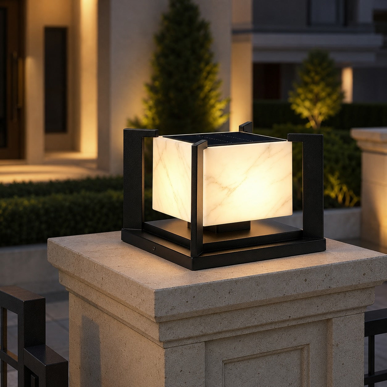 Solar & Hardwired Stainless Steel Pillar Light