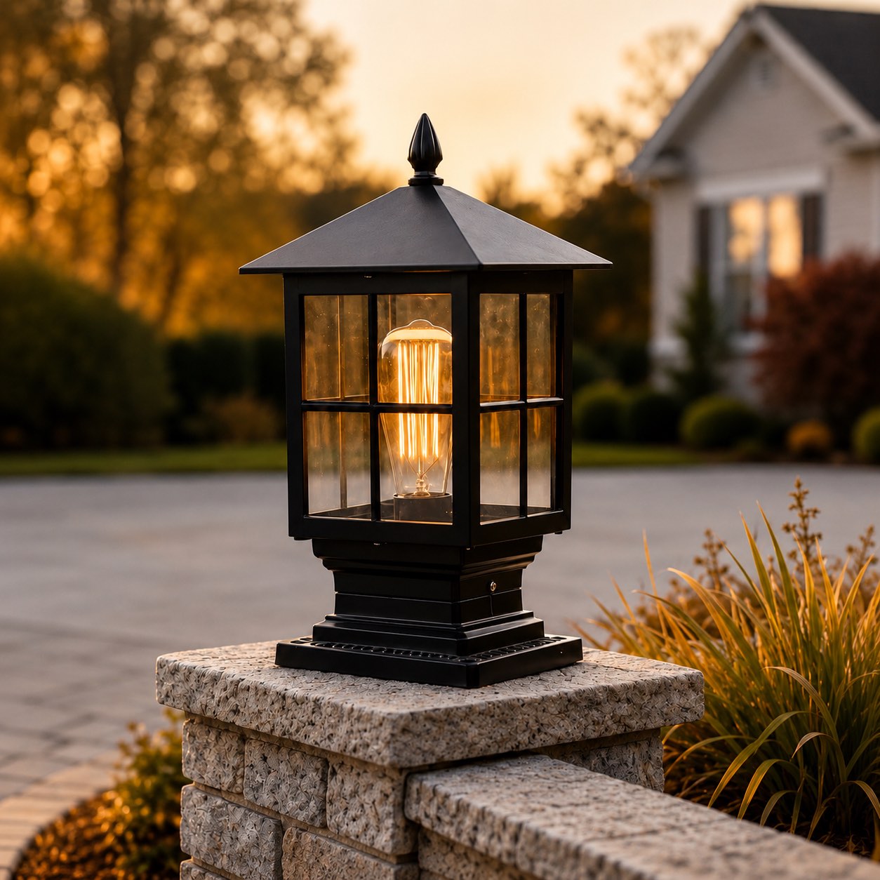 Solar & Hardwired Weatherproof Pillar Light