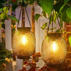 Solar Lantern Automatic Dusk Sensor Weather-Resistant 14-Hour Runtime