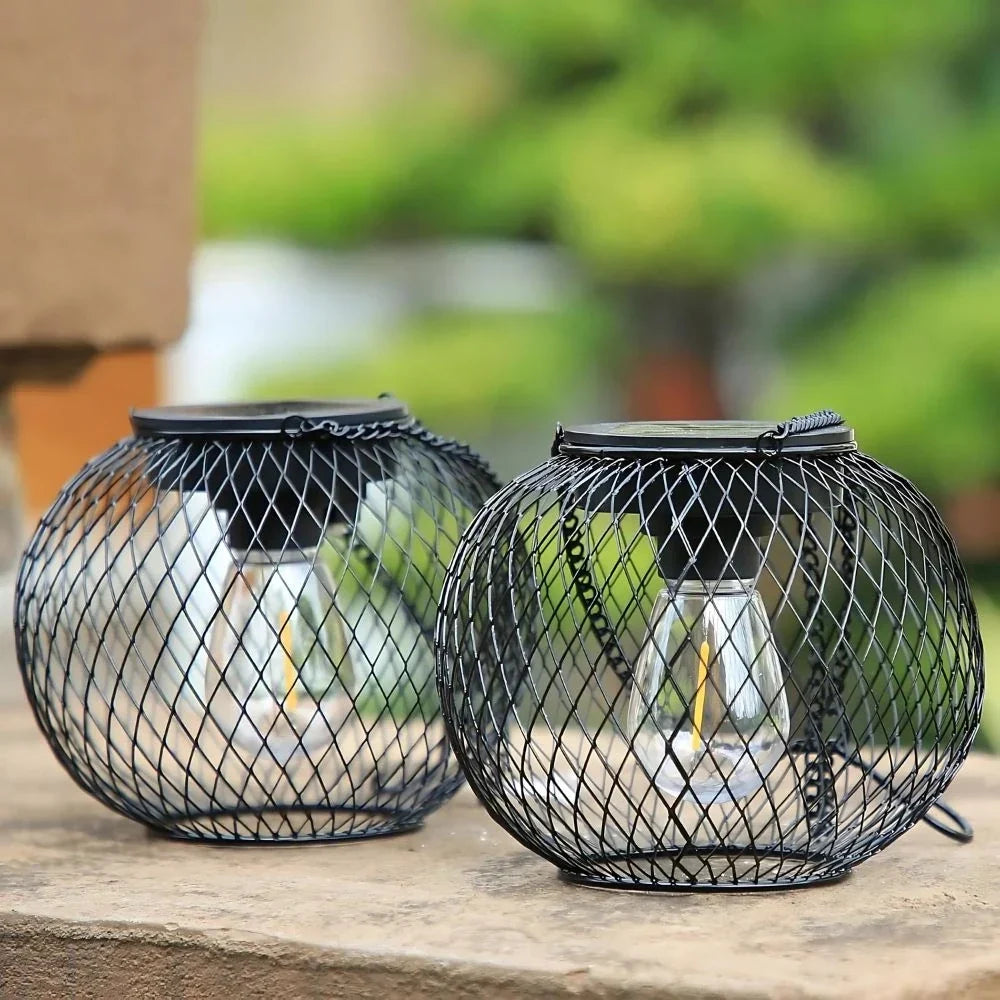 Solar Lantern Automatic Dusk Sensor Weather-Resistant 14-Hour Runtime