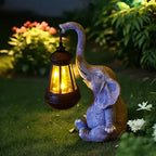 Solar Lantern Elephant Resin Warm White