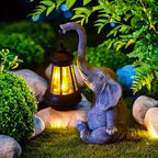 Solar Lantern Elephant Resin Warm White