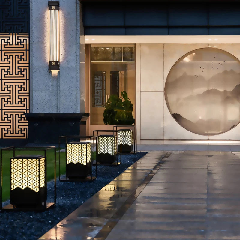 Solar Lantern Intricate Cutout Weather-Resistant