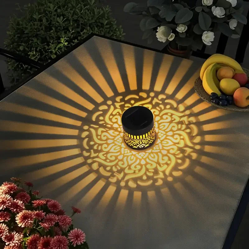 Solar Lantern Shadow Pattern IP65 Weatherproof