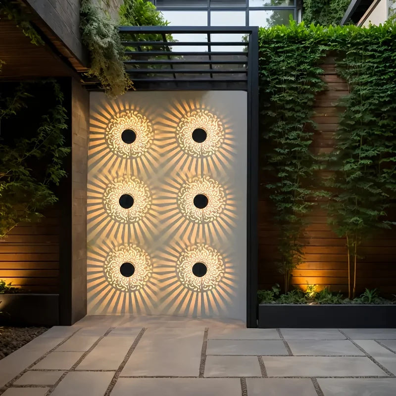 Solar Lantern Shadow Pattern IP65 Weatherproof