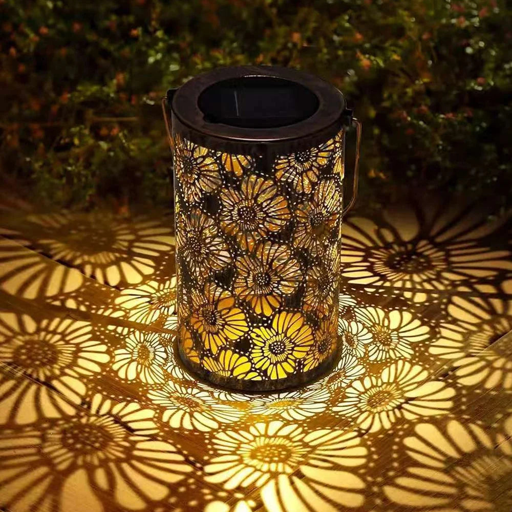 Solar Lantern Solar-Powered Pattern Projection IP55 Waterproof