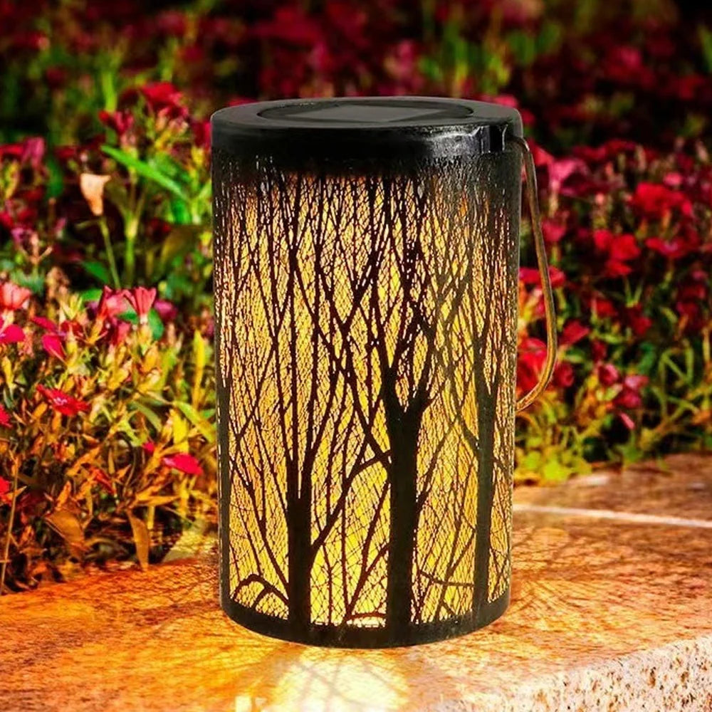 Solar Lantern Solar-Powered Pattern Projection IP55 Waterproof