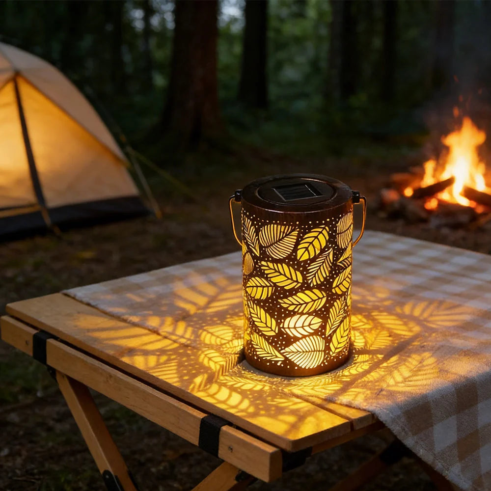 Solar Lantern Solar-Powered Pattern Projection IP55 Waterproof