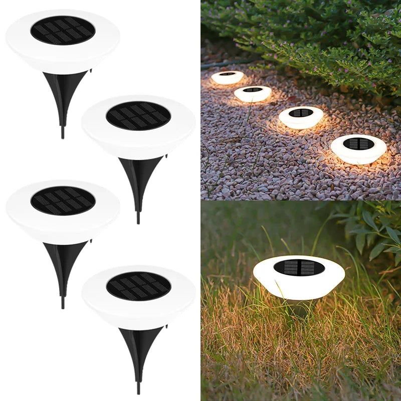 Solar Path Lights Set of 4 Automatic Dusk Sensor