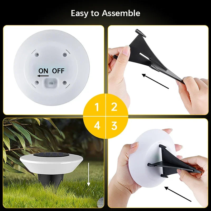 Solar Path Lights Set of 4 Automatic Dusk Sensor