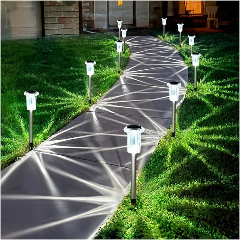 Solar Pathway Lights Automatic Dusk-To-Dawn Set of 10