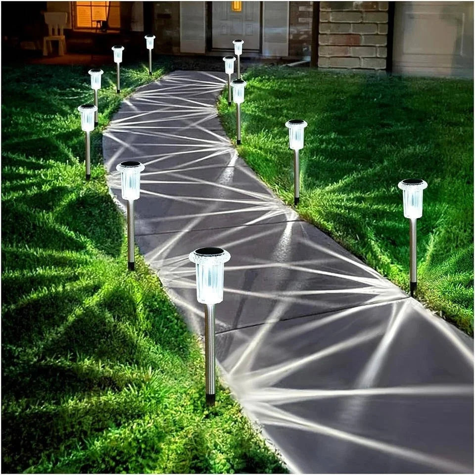 Solar Pathway Lights Dusk-to-Dawn Cool White 10-Pack