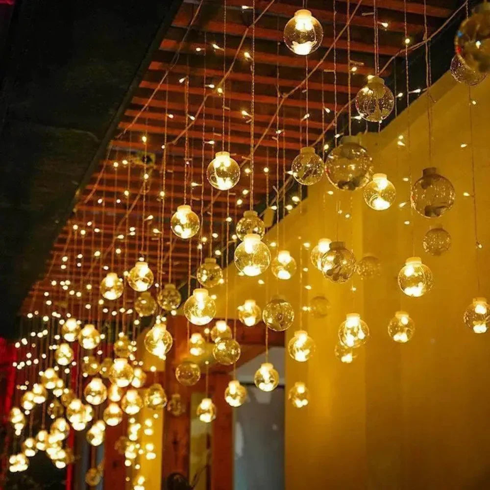 Solar Pendant String Lights Warm LED & Weather-Resistant