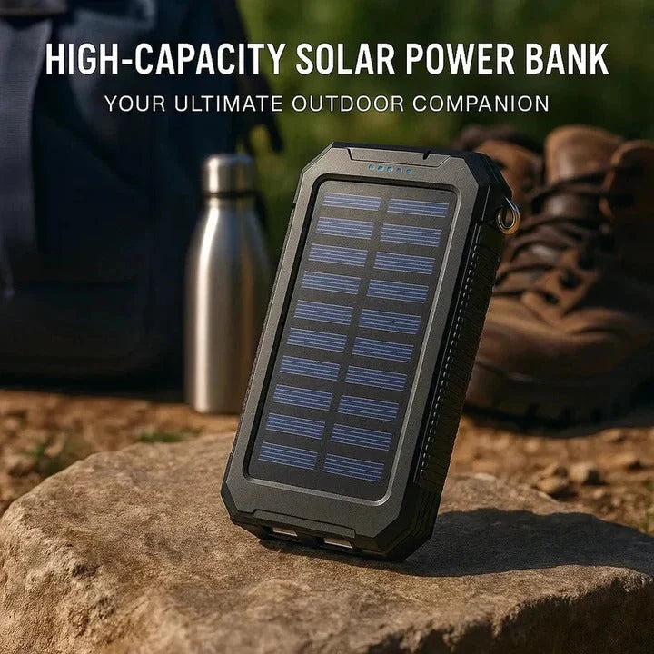 Solar Power Bank 30,000mAh Waterproof & Dust-Resistant