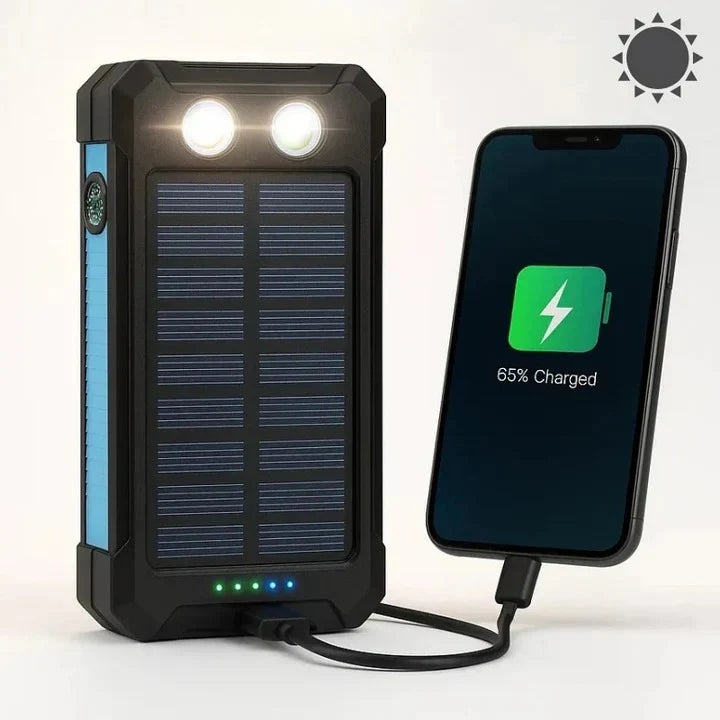 Solar Power Bank 30,000mAh Waterproof Multiple USB Outputs