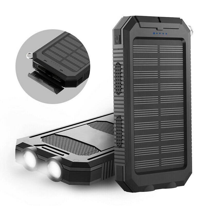 Solar Power Bank 30000mAh Dual USB Water-Resistant