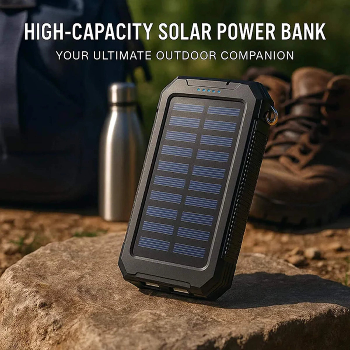 Solar Power Bank 500,000mAh Dual USB Water-Resistant
