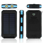Solar Power Bank Dual USB & LED Light Splash-Resistant