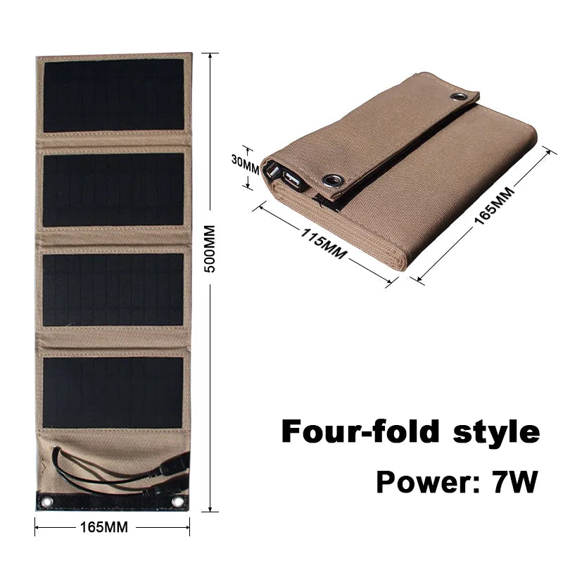 Solar Power Bank Foldable Dual USB IPX4
