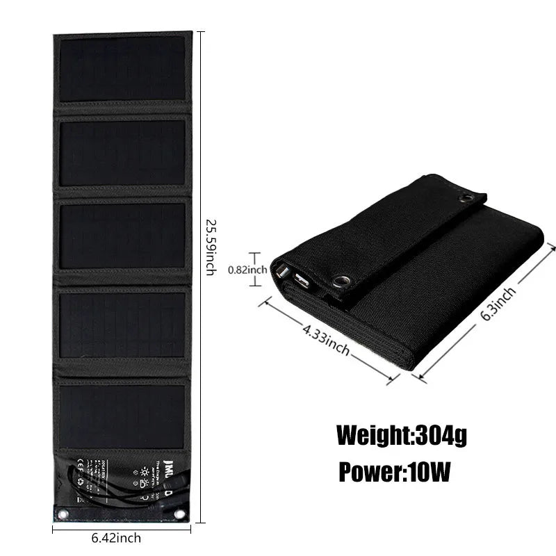 Solar Power Bank Foldable Dual USB IPX4