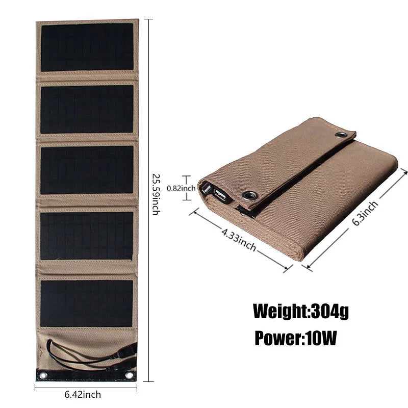 Solar Power Bank Foldable Dual USB IPX4