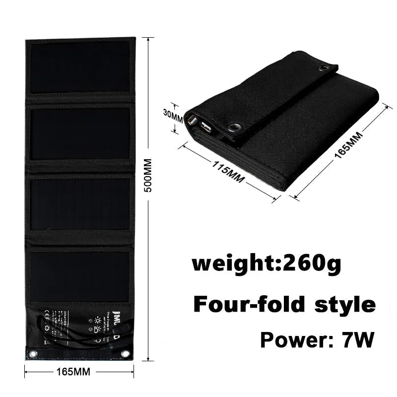 Solar Power Bank Foldable Dual USB IPX4