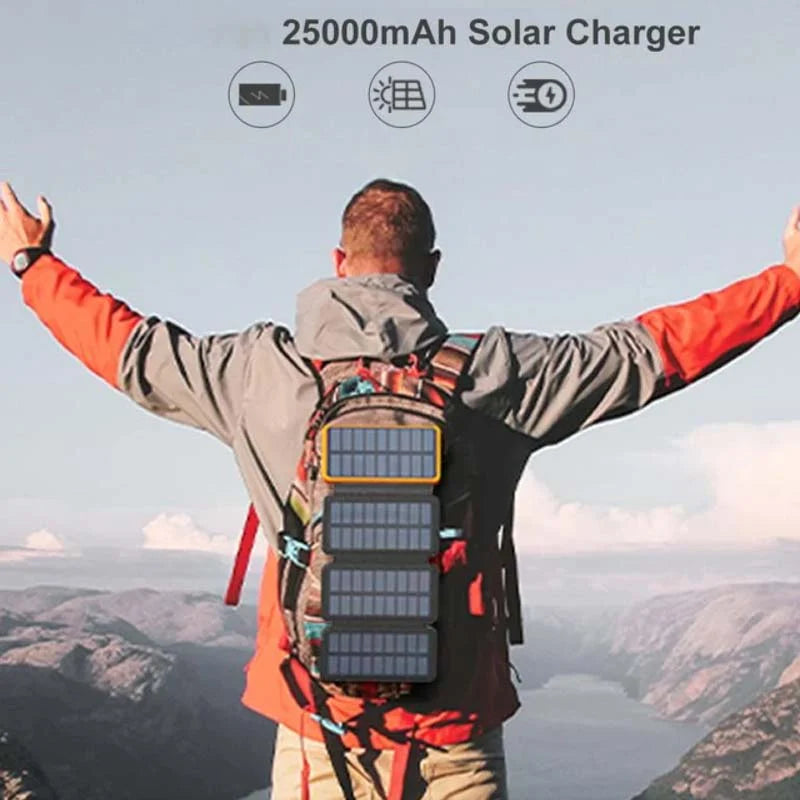Solar Power Bank Foldable Dual USB Weather-Resistant