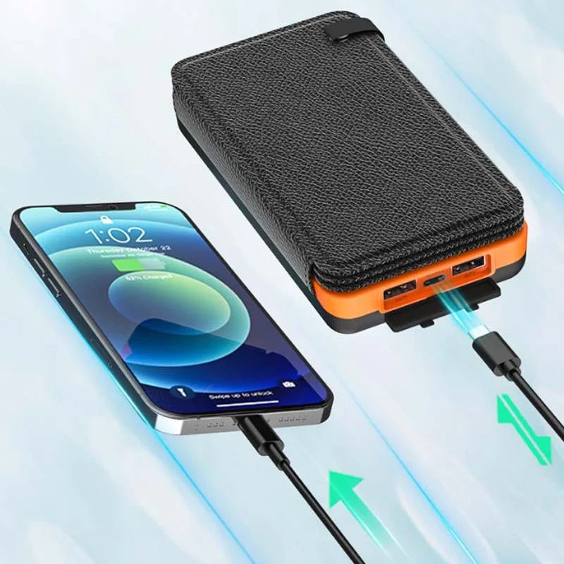Solar Power Bank Foldable Dual USB Weather-Resistant