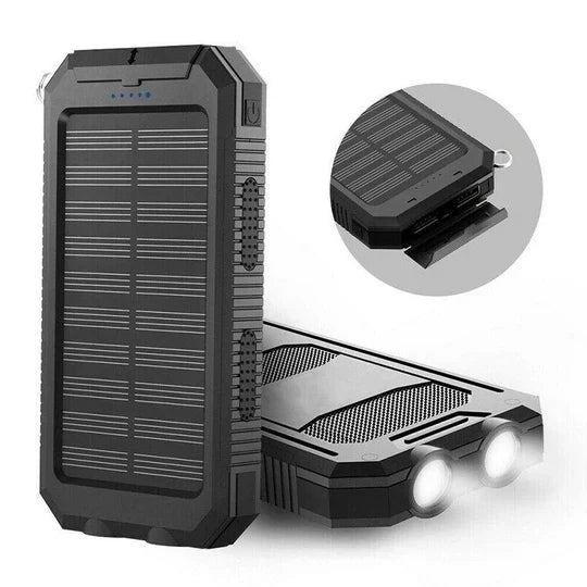 Solar Power Bank High-Capacity Waterproof Dual USB