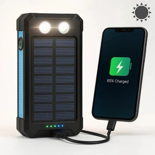 Solar Power Bank High-Capacity Waterproof Dual USB