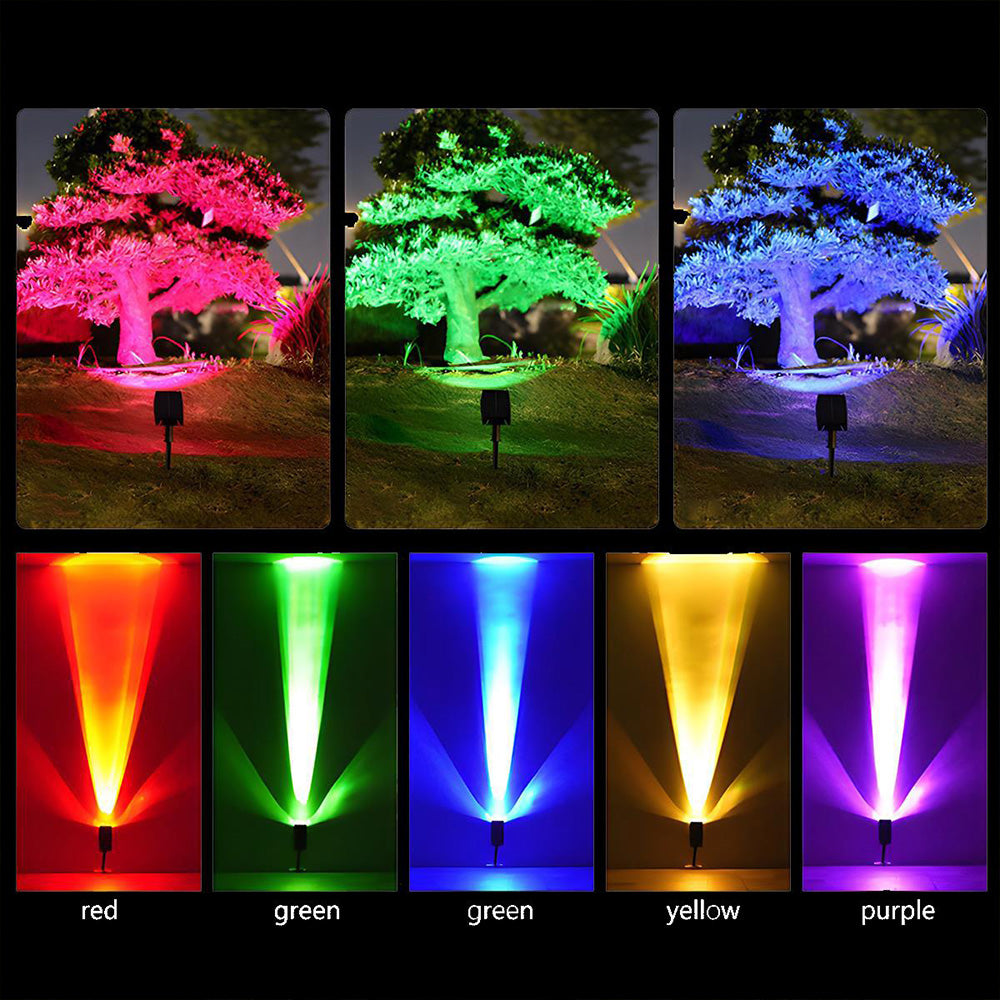 Solar-Powered Adjustable Zoom Beam Outdoor Spotlight