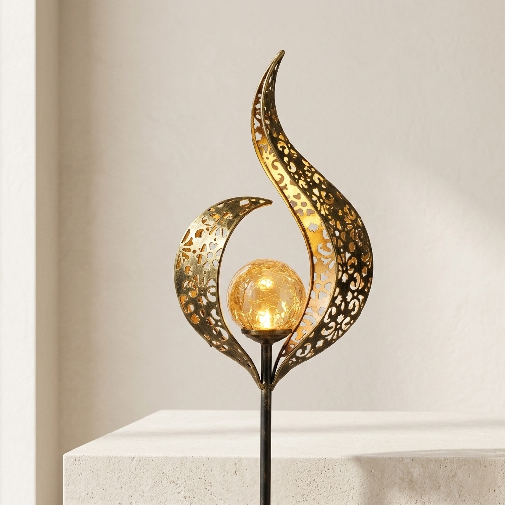Solar-Powered Cracked Glass Garden Stake Light (IP65 Waterproof)